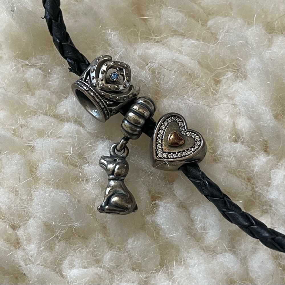 PANDORA CHARM BRACELET - 3 CHARMS